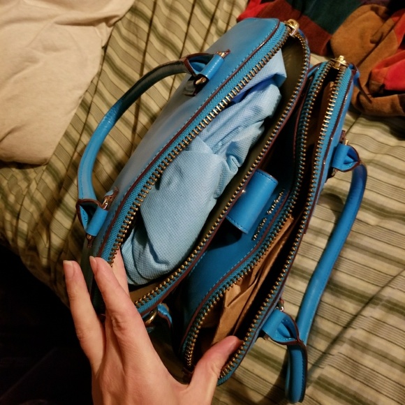 Blue leather purse - Picture 3 of 3
